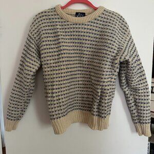 Thick vintage wool sweater with birdseye pattern